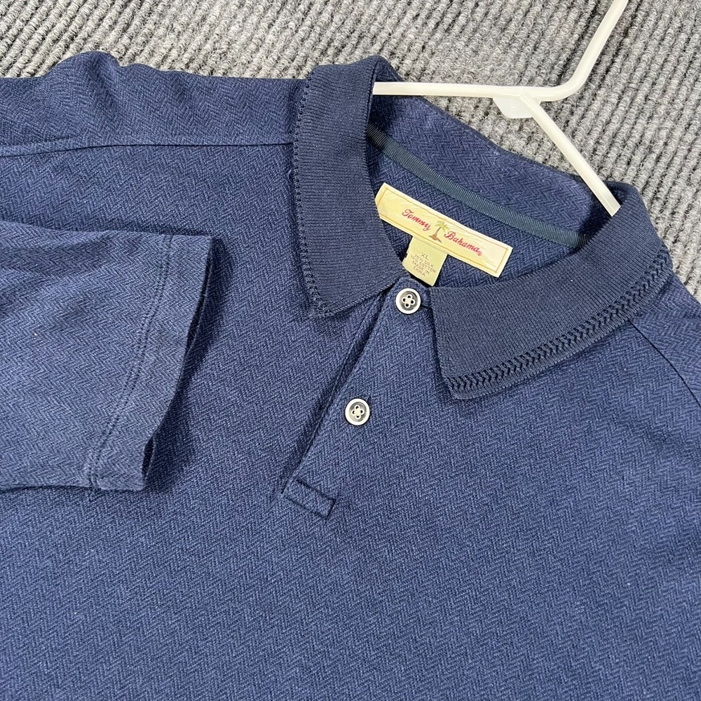 Tommy Bahama Sweatshirt Mens XL Extra Large Blue Long Sleeve Collared Casual